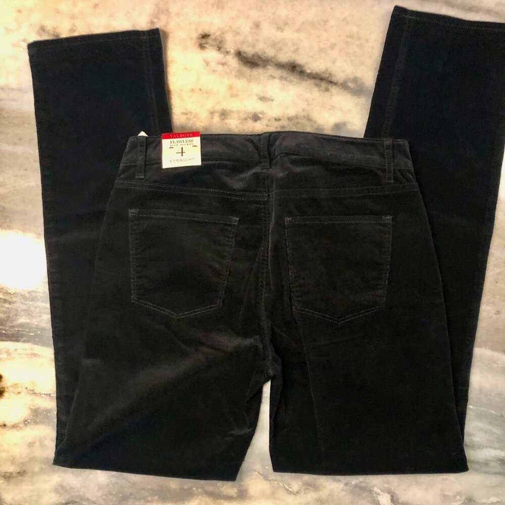 NWT Talbots The Flawless Five-Pocket Cord Straight-Leg Black Corduroy Pants 4 - Picture 6 of 13